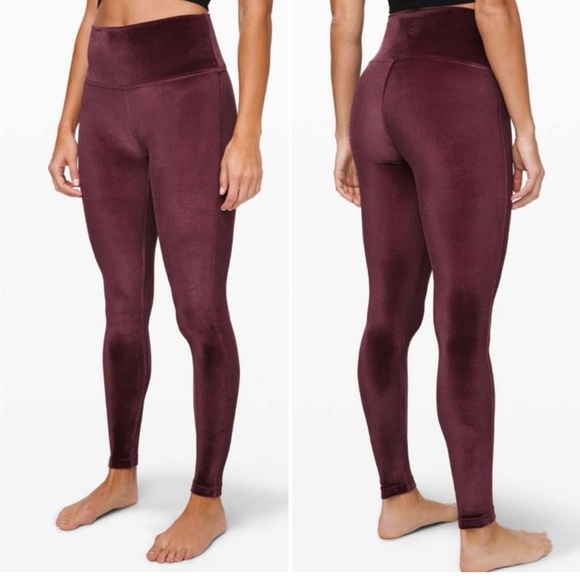 Lululemon Wunder Lounge High-Rise Tight 28" Velvet Garnet Size 6 Burgundy Yoga - Picture 1 of 13